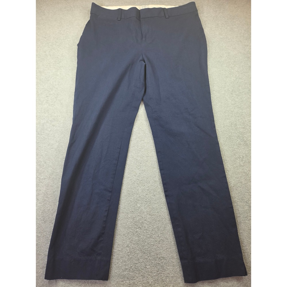 Crown & Ivy Womens Cary Navy Blue Ankle Dress Pants Size 12 Preppy Business